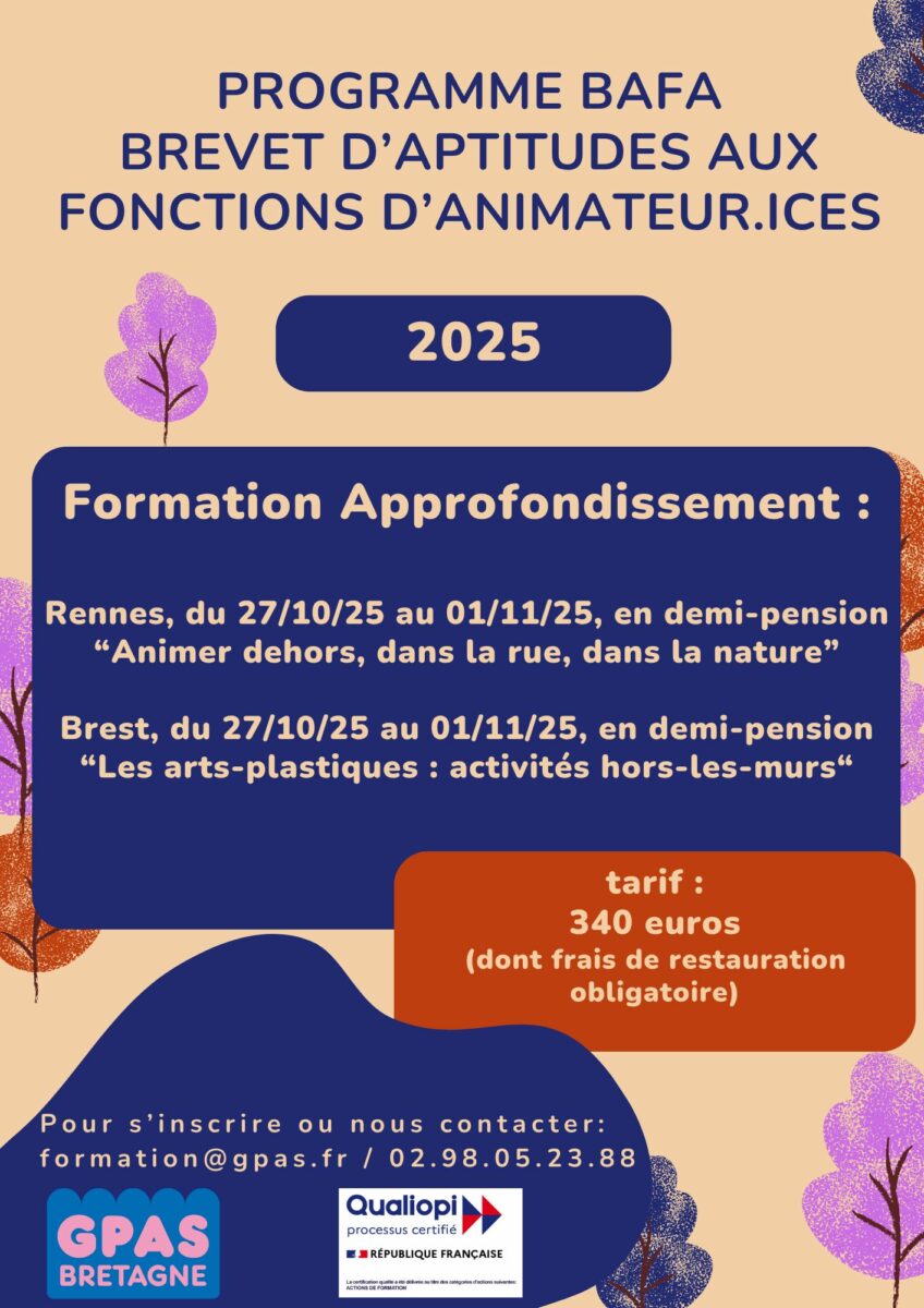 Formations BAFA Approfondissement 2025
